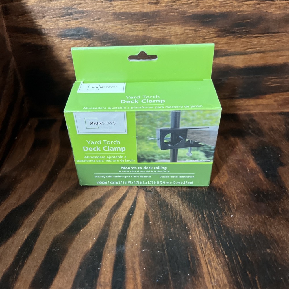 Mainstays Yard Torch Deck Clamps! Mount Tiki Torches or Fly Flags